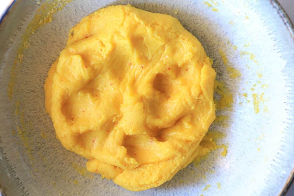 paste resting in a shallow ceramic bowl